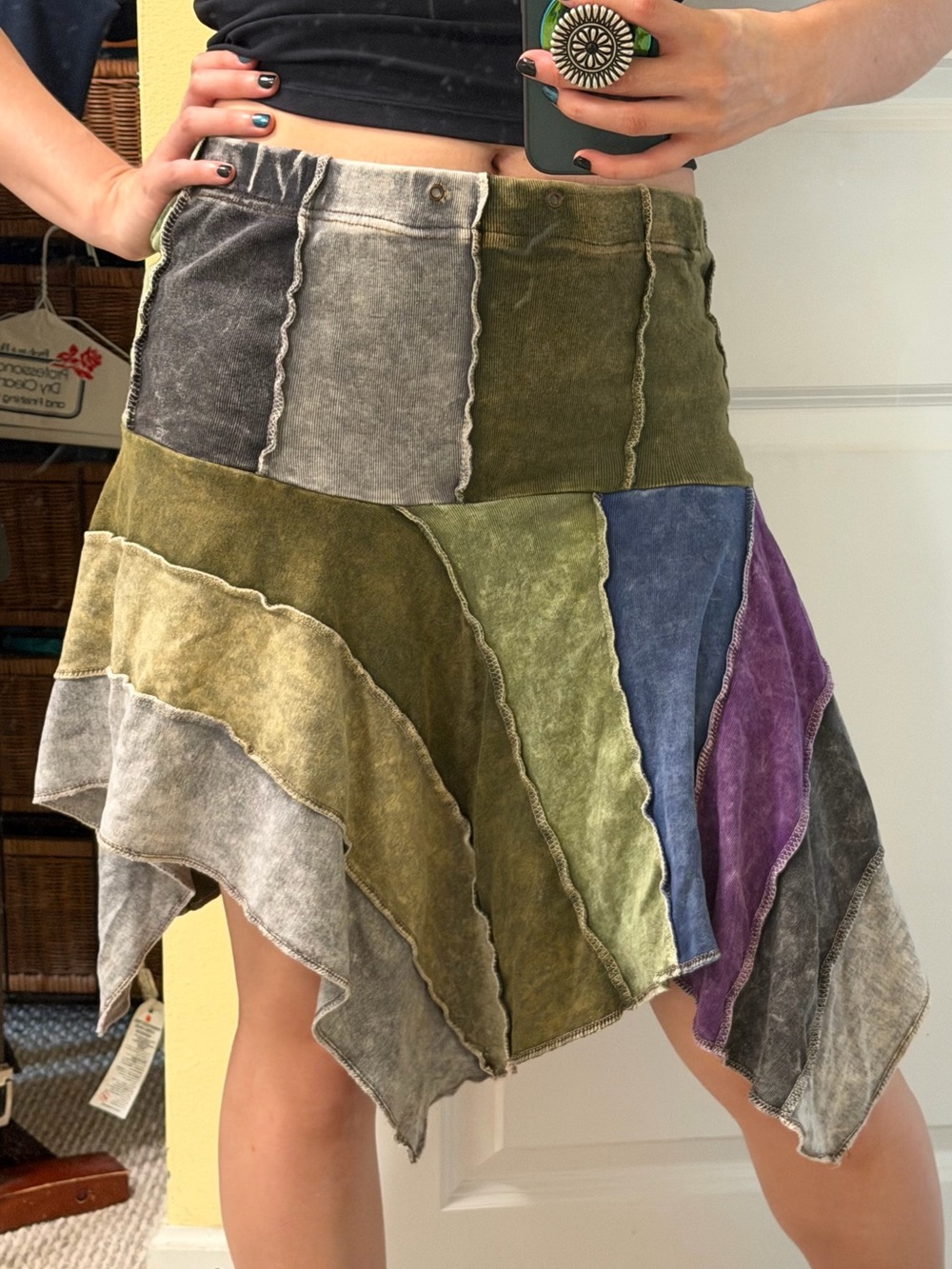 Asymmetrical Boho Handkerchief Patchwork Panel Skirt